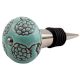 Brown Marigold Etched Ceramic Wine Stopper (Pack Of One Piece)